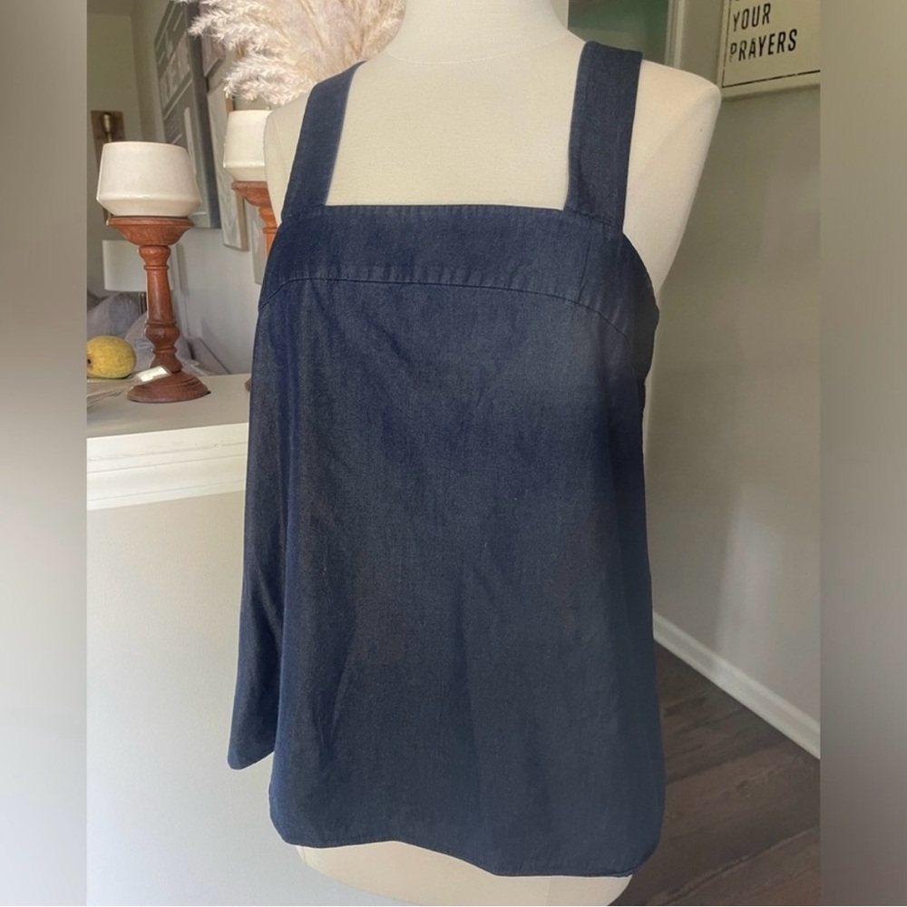 Tibi Summer Denim Strappy Top
